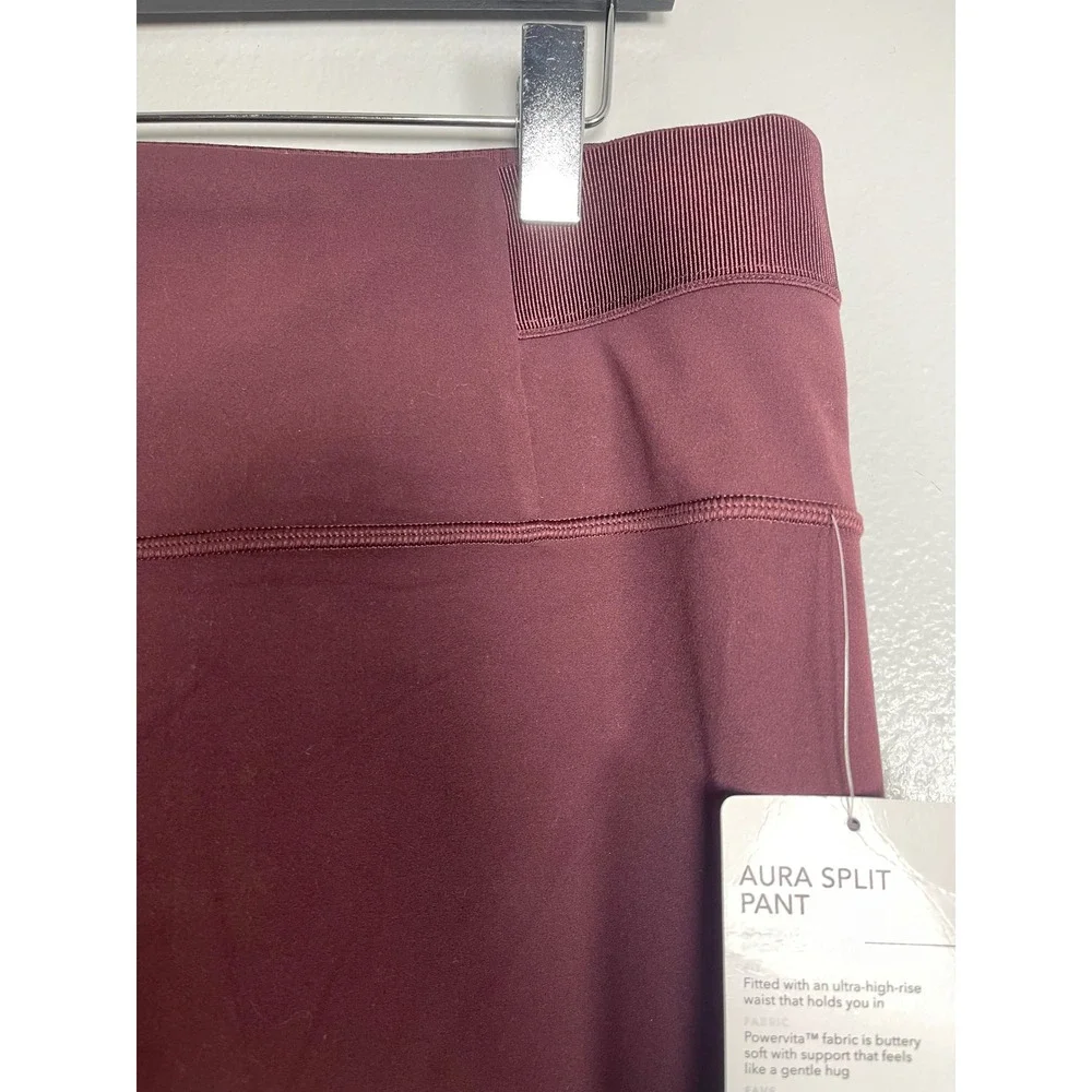 ATHLETA Aura Split‎ Pant XL Burgundy NEW Leggings Active Athleisure Running Gym